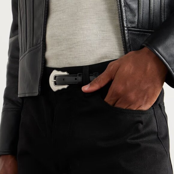 CELINE HOMME 1.8cm Leather Belt 80